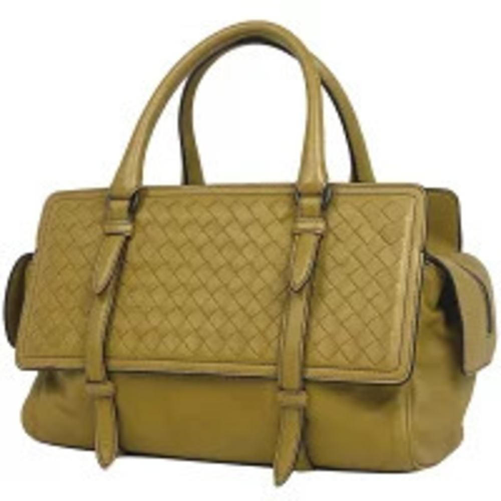 Bottega Veneta Monaco Intrecciato Handbag Nappa Leather Mustard